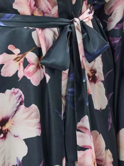 Long Tall Sally Satin Maxi Robe Grey Sale