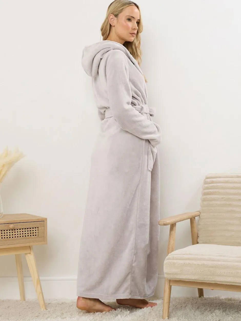 Long Tall Sally Natural Cotton Touch Hooded Maxi Robe Hot
