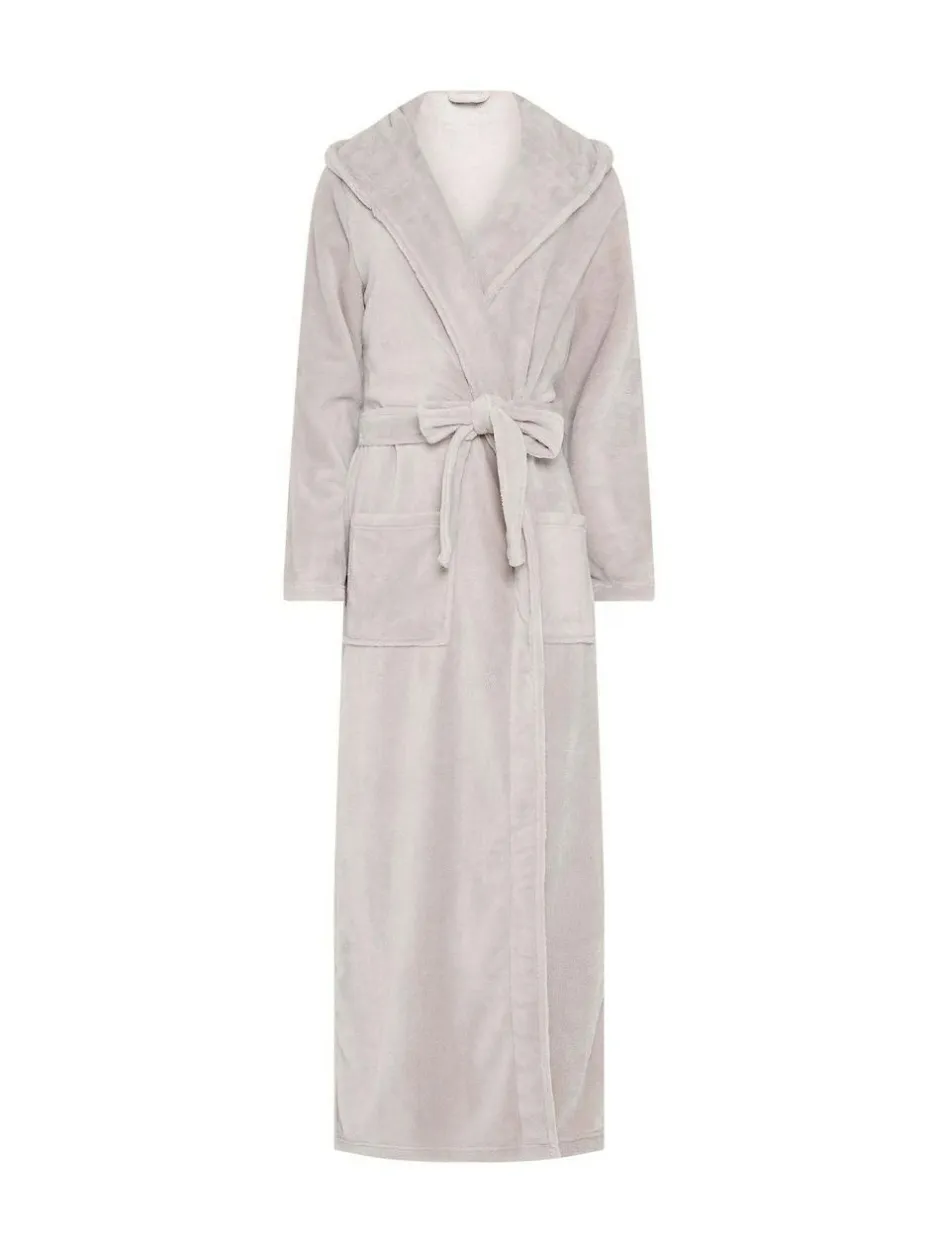 Long Tall Sally Natural Cotton Touch Hooded Maxi Robe Hot