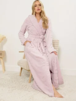 Long Tall Sally Hooded Maxi Robe Pink