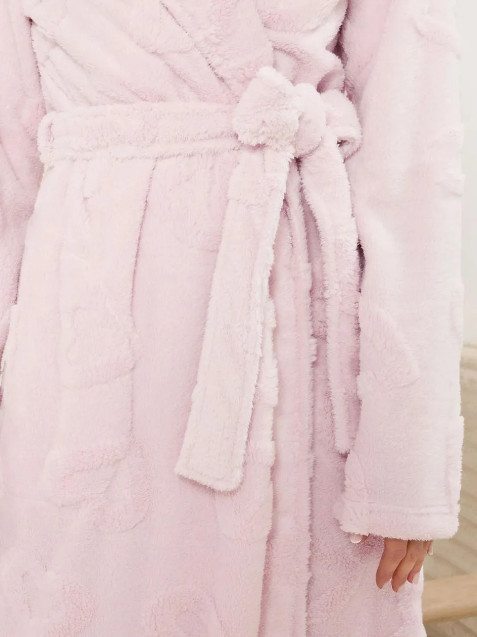 Long Tall Sally Hooded Maxi Robe Pink