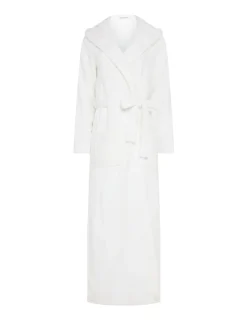 Long Tall Sally White Cotton Touch Hooded Maxi Robe Clearance