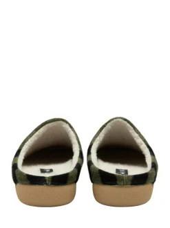 Lotus Green Textile Mule Slippers Hot