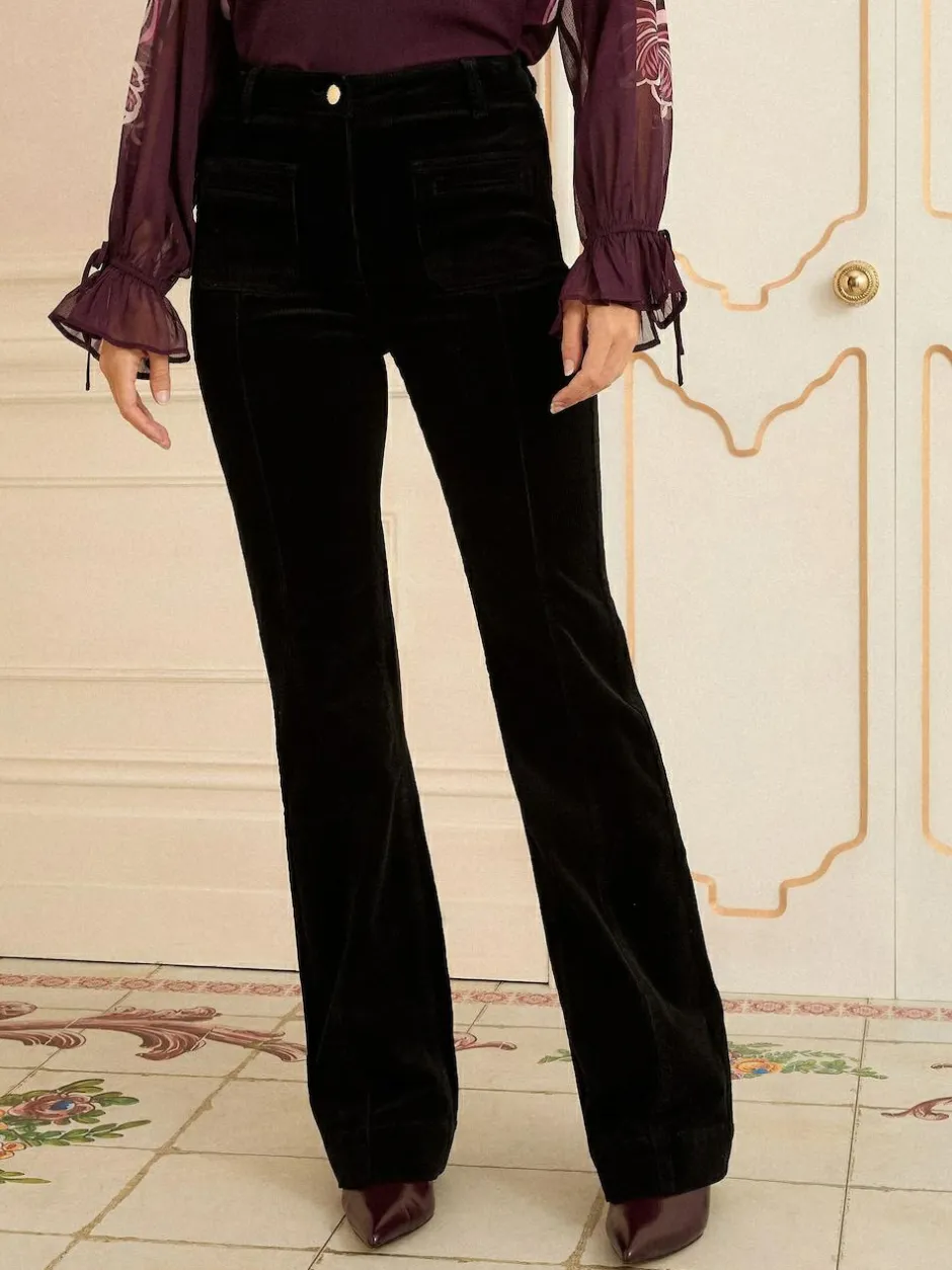Love & Roses Black Cord Bootcut Jeans Hot