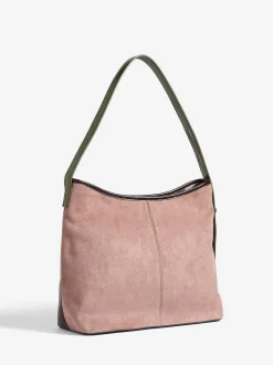 Love & Roses Woven Slouchy Tote Bag Burgundy Hot