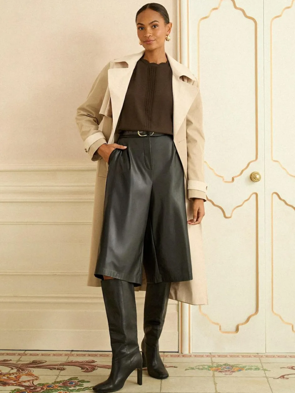 Love & Roses Chocolate Brown 3/4 Flute Sleeve Blouse Online
