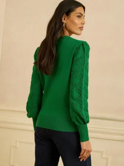 Love & Roses Jumper Emerald Green Online