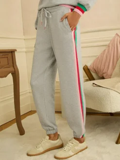 Love & Roses Jersey Loungewear Bottoms Grey Rainbow Tipped Online