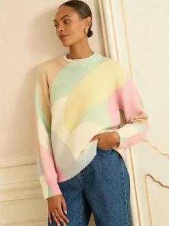 Love & Roses Multicoloured Cosy Print Knitted Jumper Outlet