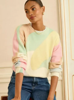 Love & Roses Multicoloured Cosy Print Knitted Jumper Outlet