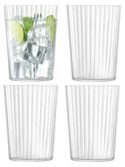 LSA International Clear Gio Line Tumbler 560ml Set of 4 Hot