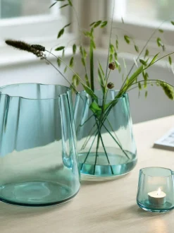 LSA International Lagoon Lantern Vase H24cm Sea Green Outlet
