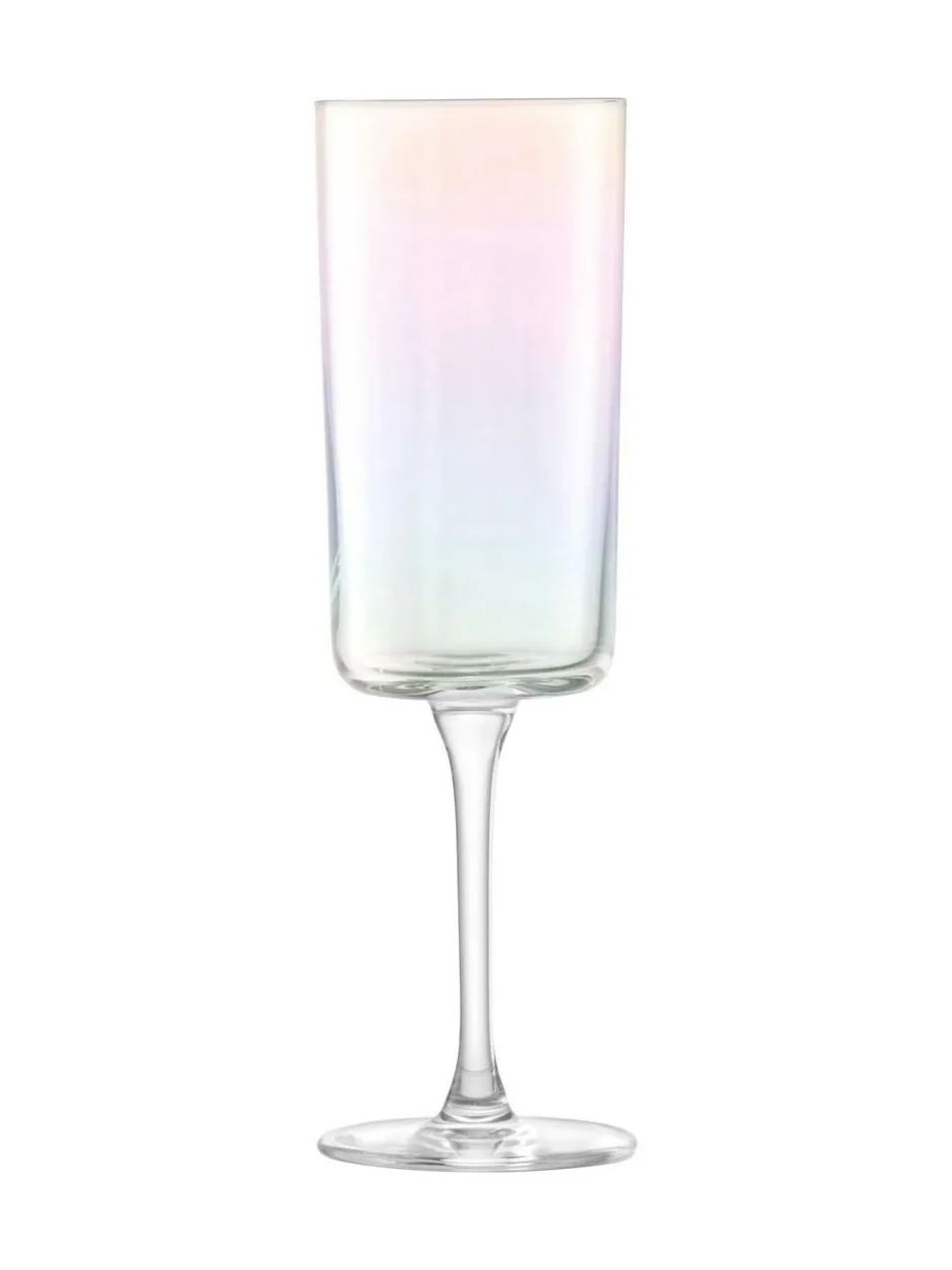 LSA International Set of 2 Mother of Pearl Iridescence Champagne Flutes 210ml Discount