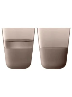 LSA International Set of 2 Arc Contrast Tumblers 380ml Earth Hot