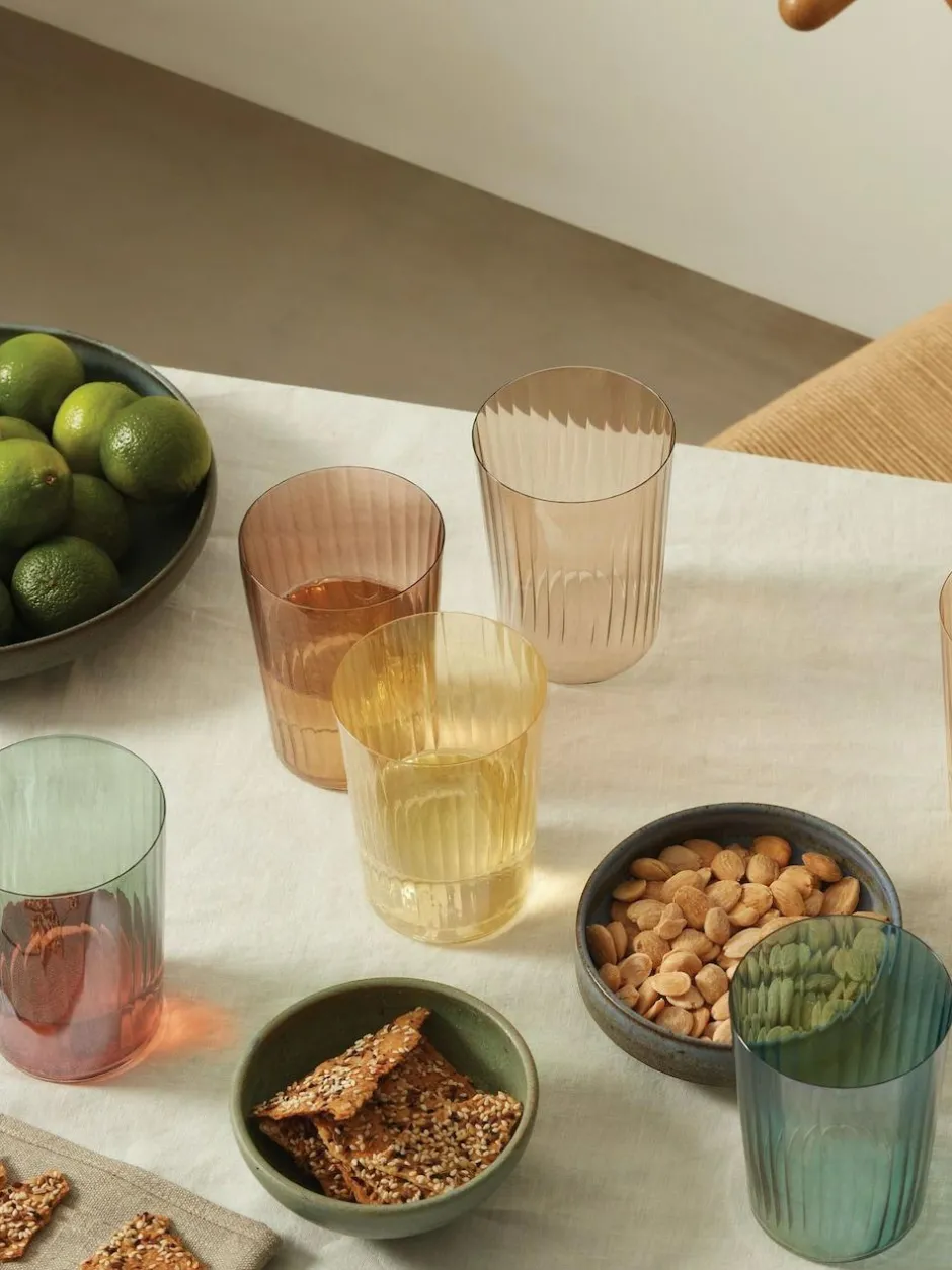 LSA International Set of 4 Gems Tumblers 560ml Assorted Amber and Orange Outlet