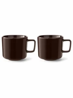 LSA International Set of 2 Collective Coffee and Tea Cups 260ml Chocolate Brown Discount