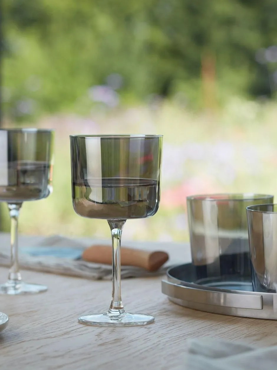 LSA International Set of 2 Grey Lunar Wine Glasses 250ml Sale