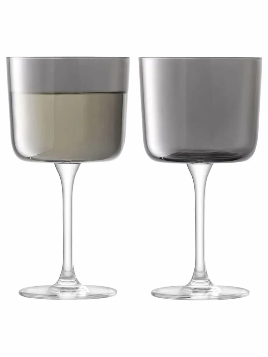 LSA International Set of 2 Grey Lunar Wine Glasses 250ml Sale