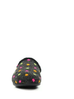 Lunar Black Peanut Polka Dot Mule Slippers Clearance
