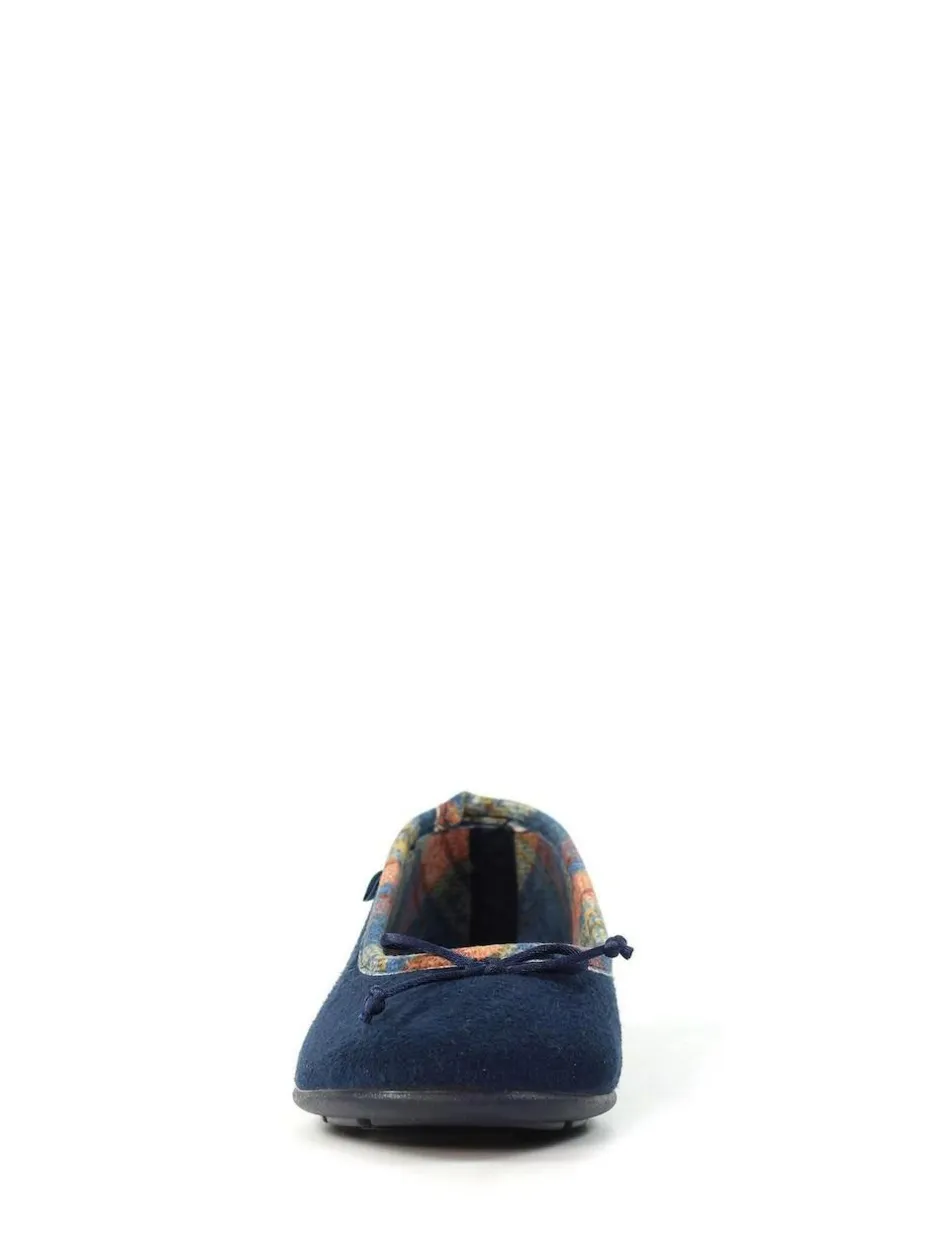 Lunar Blue Bow Tartan Trim Pump Slippers Outlet