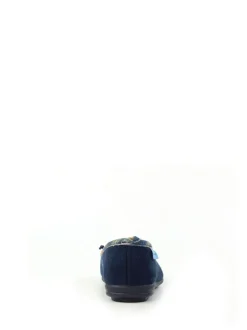 Lunar Blue Bow Tartan Trim Pump Slippers Outlet