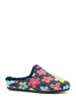 Lunar Blue Dolly Flower Mule Slippers Hot