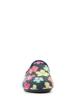 Lunar Blue Dolly Flower Mule Slippers Hot