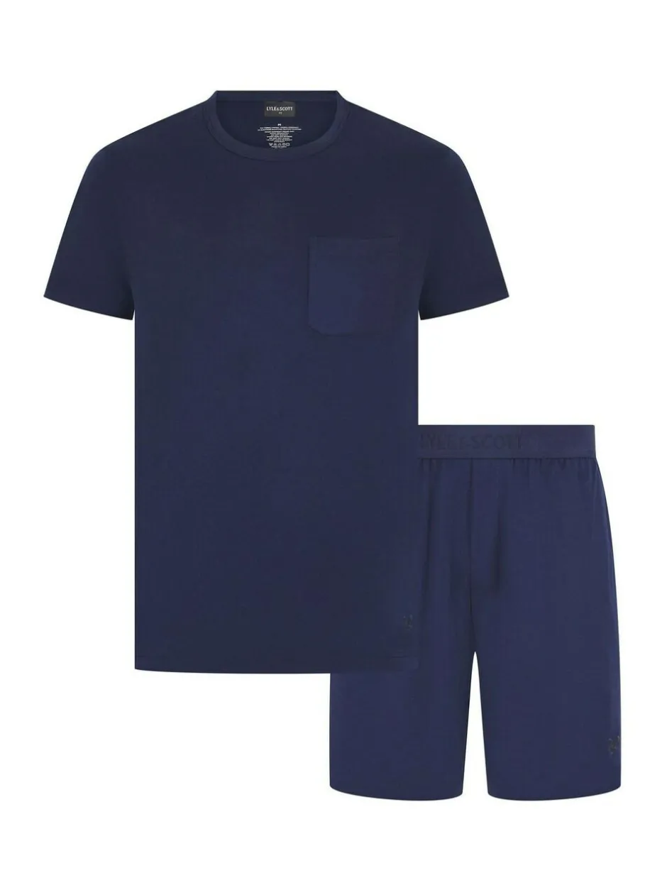 Lyle & Scott Lorenzo Sleep Shorts Set Blue New