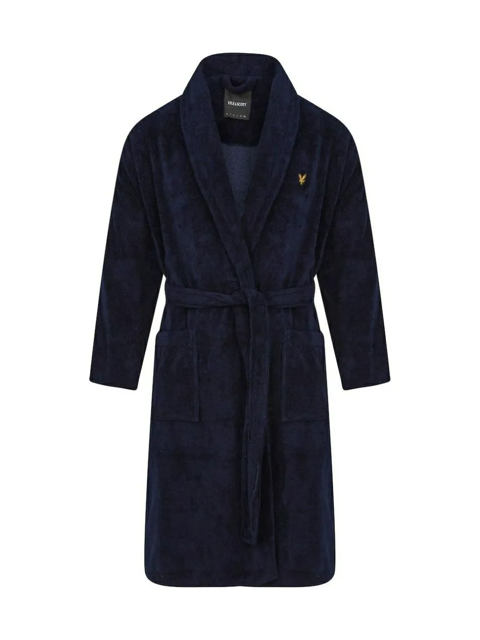 Lyle & Scott Denim Blue Dressing Gown Clearance