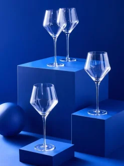 MADE.COM Clear Velma Crystal Tapered Set of 4 Red Wine Glasses Clearance