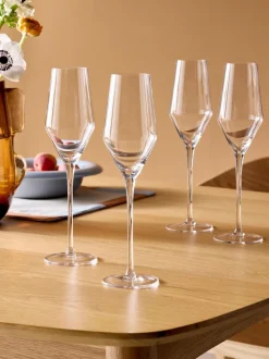 MADE.COM Set of 4 Clear Velma Crystal Champagne Flutes Best