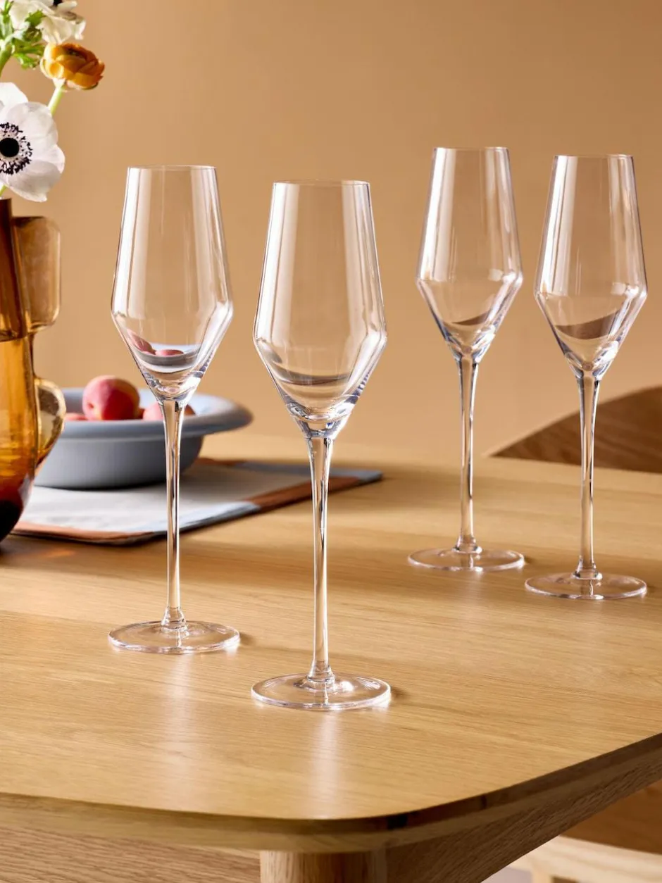 MADE.COM Set of 4 Clear Velma Crystal Champagne Flutes Best