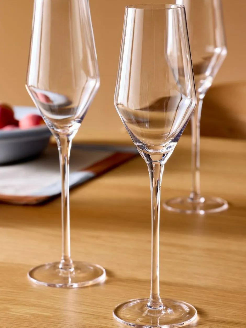 MADE.COM Set of 4 Clear Velma Crystal Champagne Flutes Best
