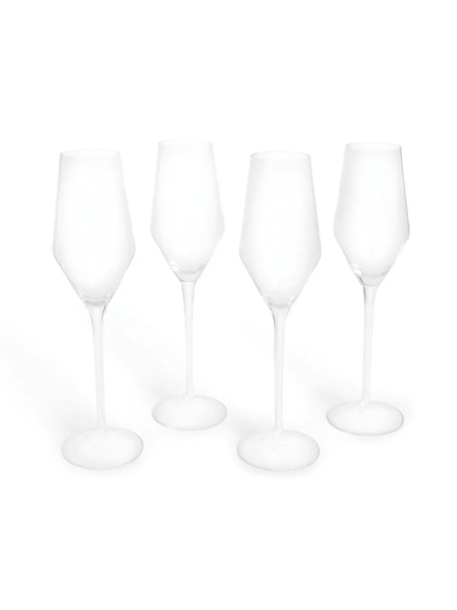 MADE.COM Set of 4 Clear Velma Crystal Champagne Flutes Best