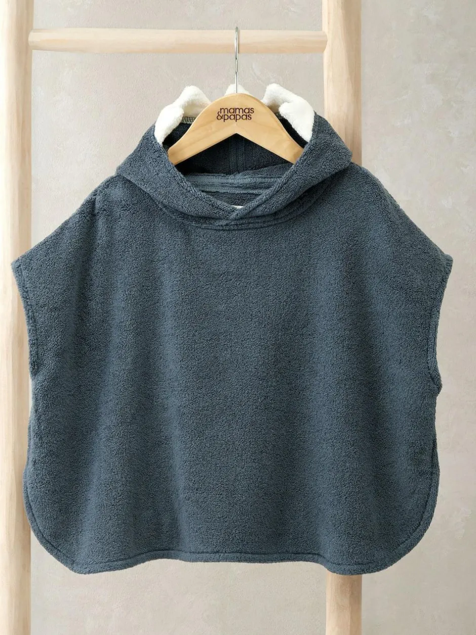 Mamas & Papas Blue Character 3D Fin Towelling Poncho Online