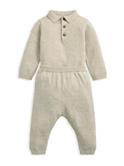 Mamas & Papas Brown Knit Polo Bodysuit & Bottoms Set Discount