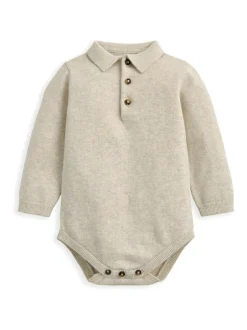 Mamas & Papas Brown Knit Polo Bodysuit & Bottoms Set Discount