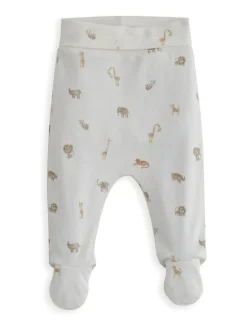 Mamas & Papas Cream 100% Cotton Rib Bodysuit and Safari Print Leggings Set Best