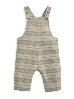 Mamas & Papas Cream Check Dungarees & Striped Shirt Set Clearance