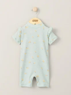 Mamas & Papas Green Lemon Print Textured Short Sleeve Rashsuit Best