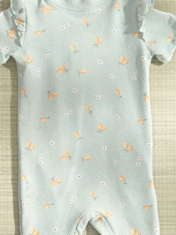 Mamas & Papas Green Lemon Print Textured Short Sleeve Rashsuit Best