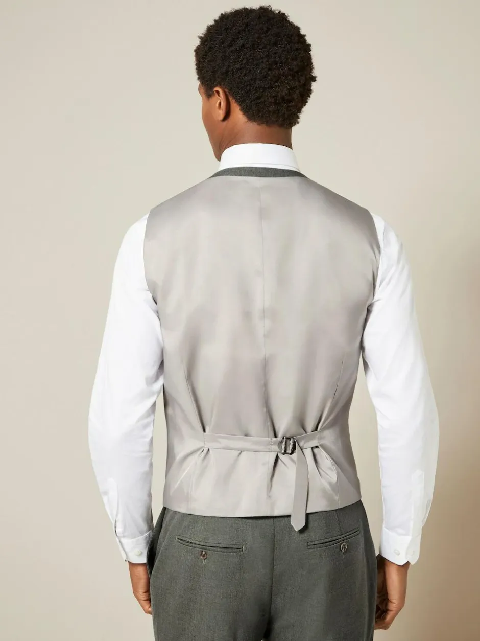 Next Regular Fit Motionflex Stretch Waistcoat Marl Green Outlet