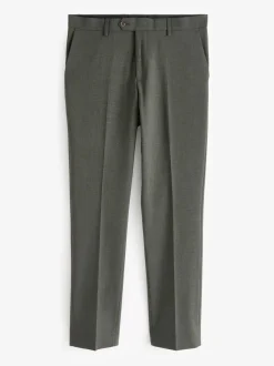 Next Slim Fit Motionflex Stretch Suit Trousers Marl Green New
