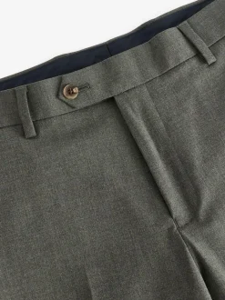 Next Slim Fit Motionflex Stretch Suit Trousers Marl Green New