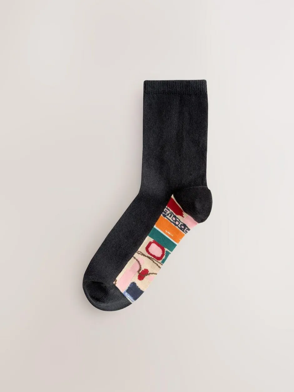 Next Marrakesh Mix Print Footbed Ankle Socks 5 Pack New