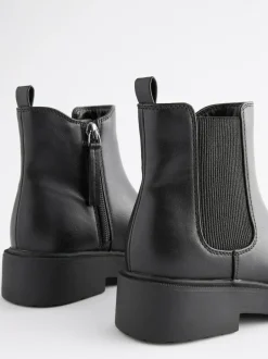Next Wide Fit (G) Chelsea Ankle Boots Matt Black Sale