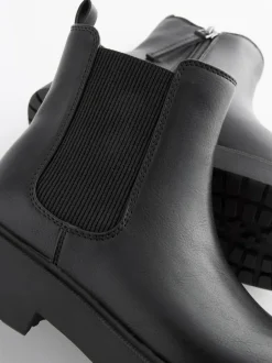 Next Wide Fit (G) Chelsea Ankle Boots Matt Black Sale
