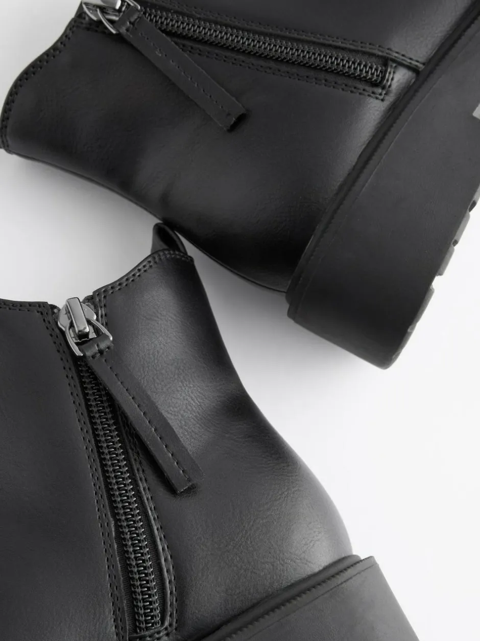 Next Wide Fit (G) Chelsea Ankle Boots Matt Black Sale
