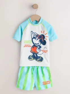 Next Rash Vest and Swim Shorts Set (3mths-7yrs) Mickey Clearance