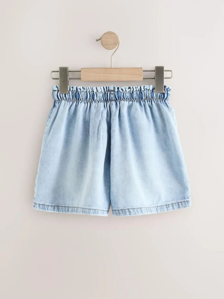 Next Mid Blue 100% Cotton Denim Shorts 2 Pack (3-16yrs) Clearance
